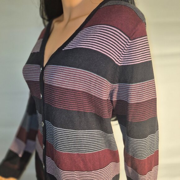 CJ BANKS Pretty Button-up striped sweater in size 2XL - Picture 5 of 15